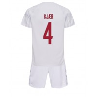 Dječji Nogometni Dres Danska Simon Kjaer #4 Gostujuci SP 2022 Kratak Rukav (+ Kratke hlače)